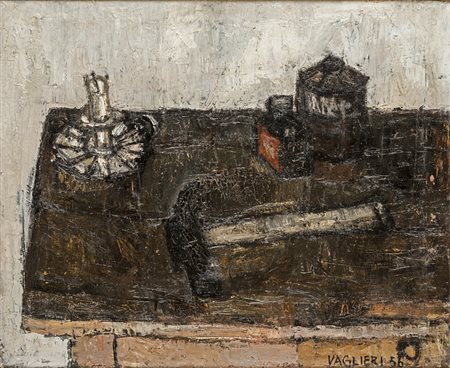Vaglieri Tino Trieste 1929 - 2000 Natura morta - 1956 Olio su tela 70 x 57 cm...