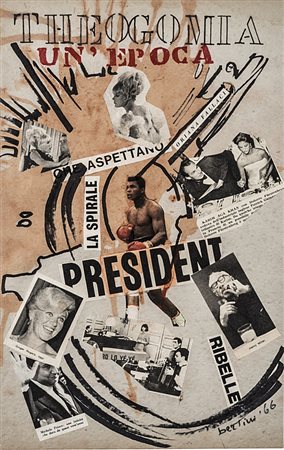 Bertini Gianni Pisa 1922 - Caen 2010 Senza titolo - 1966 Tecnica mista e...