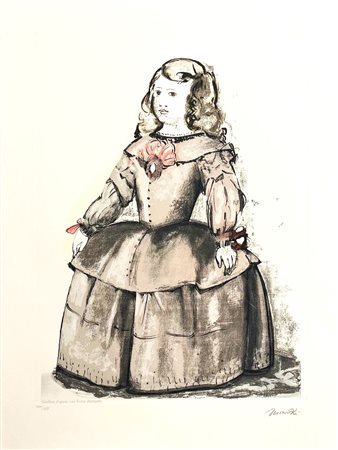 Giacomo Manzù d’après “Retrato de la infanta Margherita Teresa vestida de rosa por Velázquez”