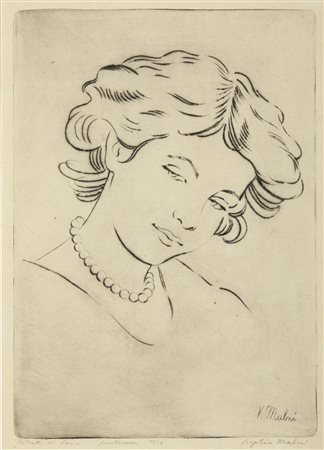 MALNI VIRGILIO (1912 - 1984) - Ritratto di Lena.