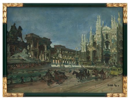 Giuseppe Riva Ivrea 1834 - 1916 Piazza Duomo, Milano 