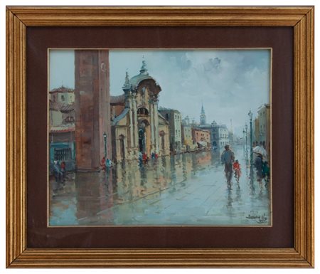 Gino Donaggio Chioggia (VE) 1920 - 1980 Veduta di Chioggia