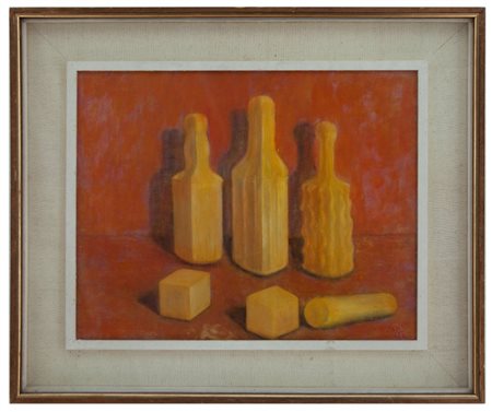 Pio Succi Nizza Monferrato (AT) 1929 - 2007 Natura morta con bottiglie