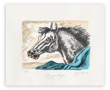 GIORGIO DE CHIRICO (1888-1978) - Il cavallo Lampo, 1971