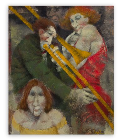 REMO SQUILLANTINI (1920-1996) - Suonatore di trombe, 1993
