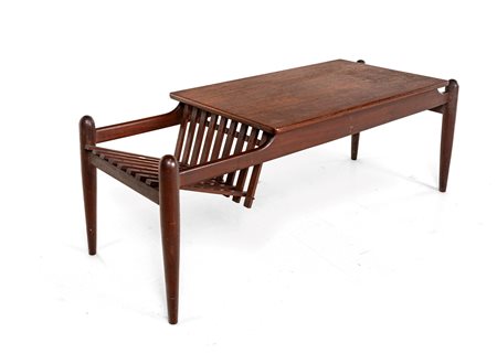 Tavolino da salotto produzione Italiana Anni '50 Legno cm 42x120x45