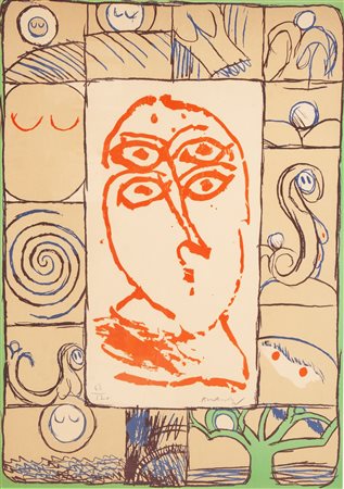 Pierre Alechinsky Schaerbeek, 1927 Ophtalmologue Serigrafia cm 73x53 - in...