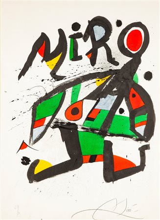Joan Mirò Barcellona 1893-Palma di Maiorca 1983 Senza titolo Litografia cm...
