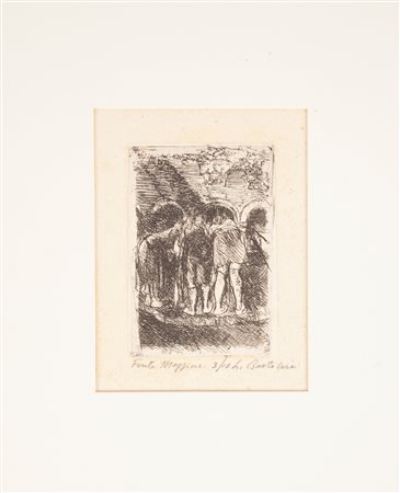 Luigi Bartolini (Cupramontana 1892-Roma 1963) Fonte Maggiore Acquaforte cm...