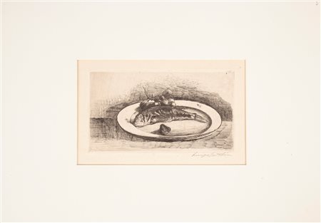 Luigi Bartolini (Cupramontana 1892-Roma 1963) La triglia 1925 Acquaforte cm...