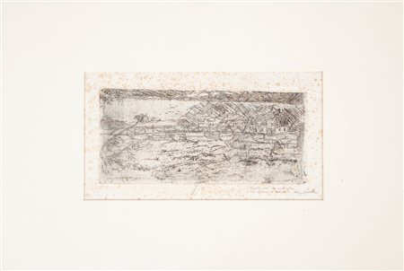 Luigi Bartolini (Cupramontana 1892-Roma 1963) Ponticiello Acquaforte cm...