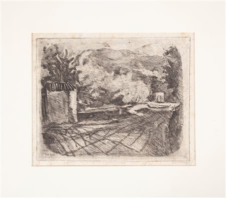 Luigi Bartolini (Cupramontana 1892-Roma 1963) Paesaggio 1934 Acquaforte cm...