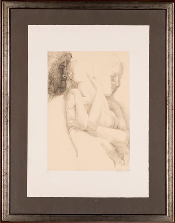 Emilio Greco (Catania 1913-Roma 1995) MATERNITA' 1981 acquaforte 70x50 cm in...