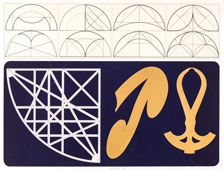 Lucio Del Pezzo (Napoli 1933-0) Senza titolo Serigrafia cm 50x65 Firma e...