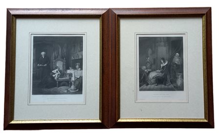 DUE STAMPE INGLESI CON SOGGETTI VARI CM.30X22