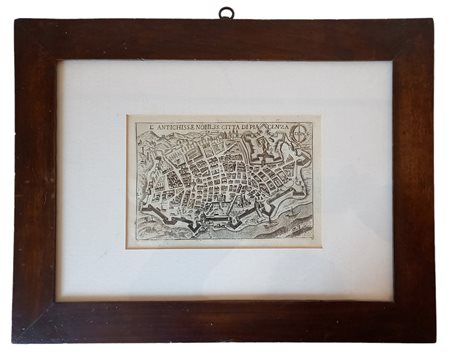 FRANCESCO BERTELLI - ANTICA PIANTA DELLA CITTA' DI PIACENZA 1629 - INCISIONE...
