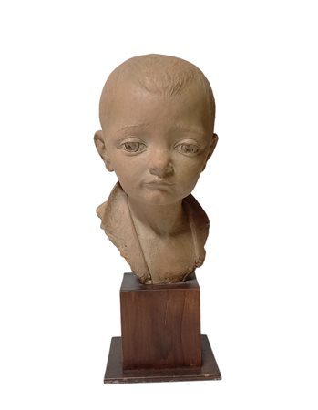 VITTORE CALLEGARI (1909-1977) RITRATTO INFANTILE 1974 - SCULTURA IN...