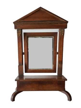 SPECCHIERA BASCULANTE DA MOBILE IMPERO IN LEGNO DI NOCE CM.45X23 H.CM.68 -...