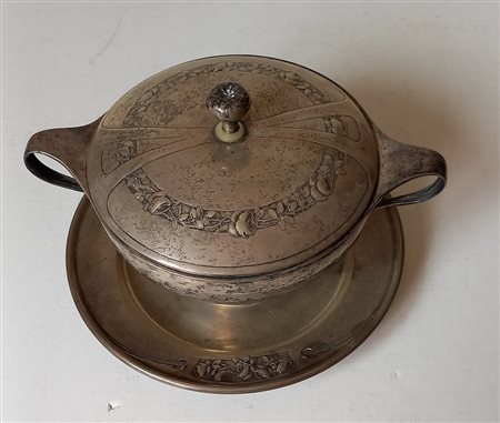 CIOTOLA E PIATTO LIBERTY IN ARGENTO TITOLO 800 H.CM.10 PERSO GR.362...