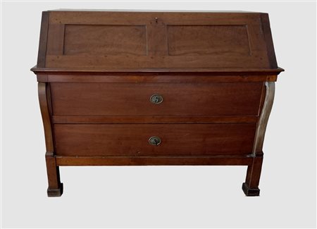 RIBALTA IMPERO IN LEGNO DI NOCE CM.127X58 H.CM.103 INIZI XIX SECOLO - DIFETTI