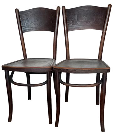 JACOB & JOSEF KOHN - DUE SEDIE ART NOUVEAU IN LEGNO CURVATO - RECANO...