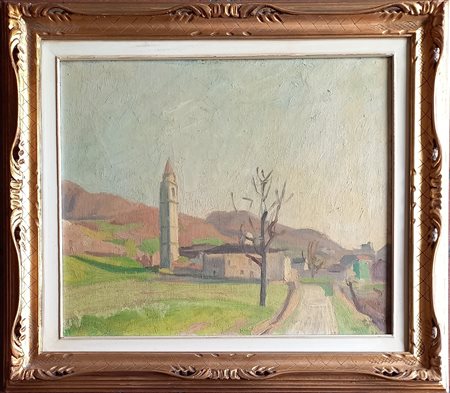 LUCIANO RICCHETTI (1897-1977) CASSANO VAL NURE - OLIO SU TELA CM.50X60...
