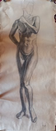 H.M. KIRSCH - NUDO 1926 - MATITA SU CARTA CM.200X90 - DIFETTI - SENZA CORNICE