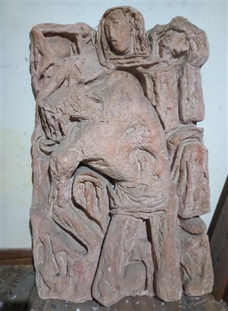 DANILO ANDREOSE (1922-1987) DEPOSIZIONE - GESSO DIPINTO CM.130X90 - ESPOSTO...