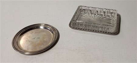 PIATTINO E CIOTOLINA IN CRISTALLO E ARGENTO TITOLO 800 PESO GR.55