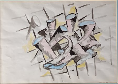 IRA BARTELL (XX) COMPOSIZIONE - ACQUERELLO SU CARTA CM.20X30 FIRMATO IN BASSO...