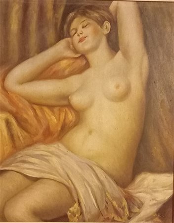 FIRMA INDECIFRATA - NUDO - OLIO SU TAVOLA ANNI '30-'40 CM.65X55 FIRMATO IN...