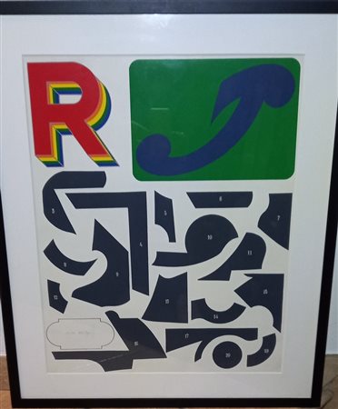 LUCIO DEL PEZZO (1933-2020) - MULTIPLO SU CARTA CM.70X50 FIRMATO IN BASSO A...