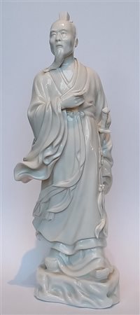 STATUINA ORIENTALE IN PORCELLANA BIANCA H.CM.25