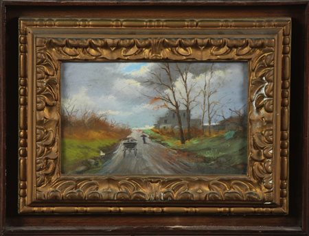 POSTIGLIONE LUCA (1876 - 1936) Senza titolo. Olio su cartone. Cm 24,00 x...