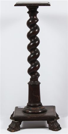 MANIFATTURA ITALIANA Basamento in legno con colonna tortiglione. Legno. Cm...