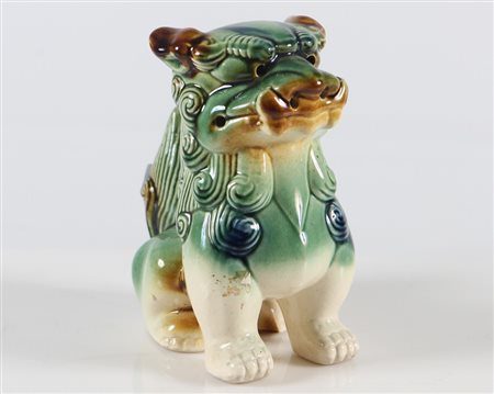 DOCCIA Ippopotamo decorato. Ceramica Capo di Monte. Cm 21,00.