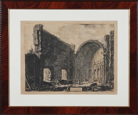 PIRANESI FRANCESCO (1758 - 1810) Rovine. Incisione. Cm 57,30 x 43,30. Firma...