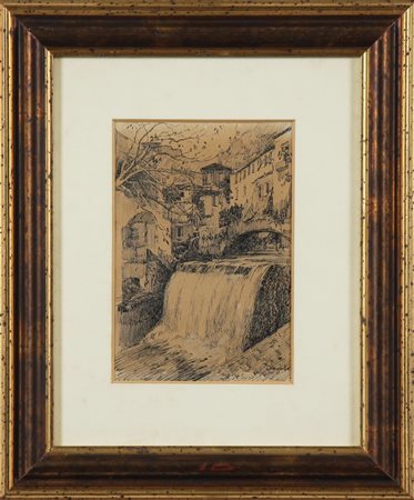 CANGIULLO FRANCESCO (1884 - 1977) Paesaggio. China su carta. Cm 12,00 x...