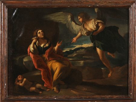 ANONIMO Ismaele. Olio su tela . Cm 87,00 x 64,00. . Cornice presente