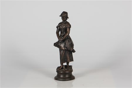 MONTI MICHELANGELO (1875 - 1946) Fanciulla. 1943. Bronzo. Cm 10,00 x 31,00 x...