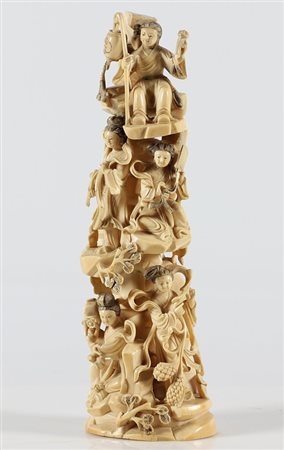 MANIFATTURA CINESE DEL XIX SECOLO Senza titolo. Avorio. Cm 10,00 x 31,50 x...