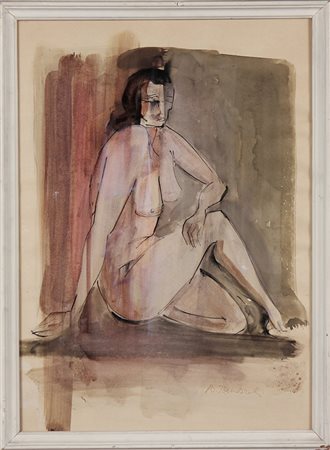 TOMEZZOLI BENITO (1923 - 2003) Nudo di donna. Tecnica mista su carta. Cm...