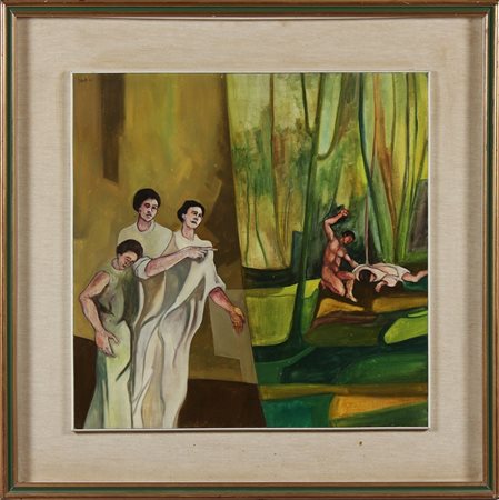 LUIGI SALVETTI (n. 1939) Senza titolo. 1975. Olio su tavola. Cm 60,00 x...