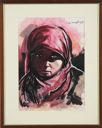 ANONIMO Senza titolo. 1972. Tecnica mista su carta. Cm 22,50 x 31,50. Firmato...