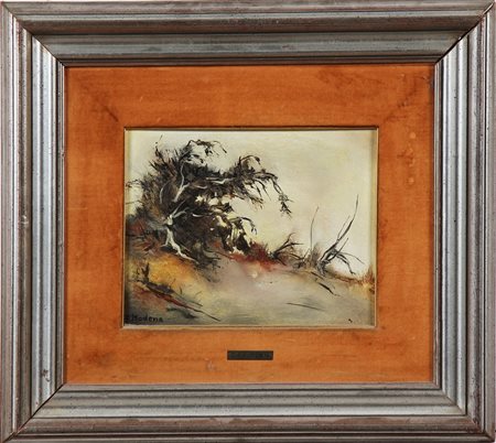 MODENA DARIO (n. 1952) Un aspro cespuglio. Olio su tela . Cm 30,00 x 25,00....