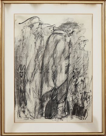 CARPI ALDO (1886 - 1973) Donne con cani. Carboncino su carta. Cm 62,00 x...