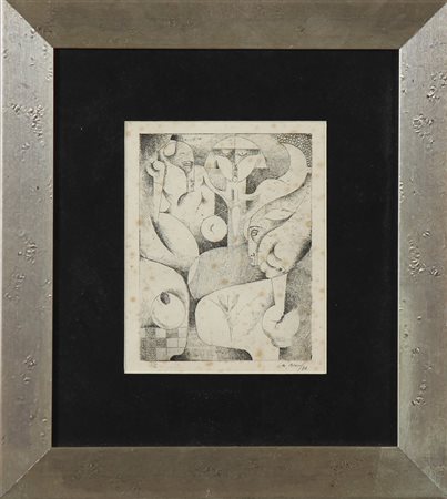 ANONIMO Composizione. 1976. Incisione. Cm 24,50 x 35,00. Tir.1/3. Firma e...