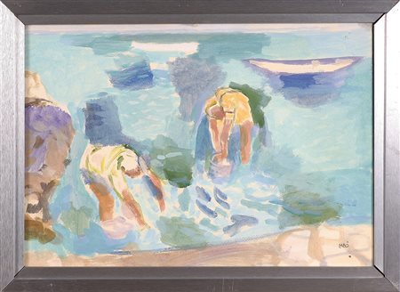 LABO' SAVINIO (1899 - 1976) Senza titolo. Tecnica mista su carta. Cm 50,00 x...