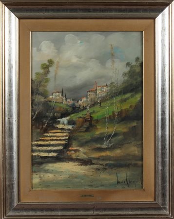 CARGNEL LUCIO (1903 - 1998) Senza titolo. Olio su tela . Cm 50,00 x 70,00....