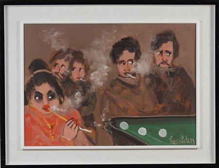 PORTA FRANZ Senza titolo. 1973. Olio su tela . Cm 70,00 x 50,00. Firma e data...